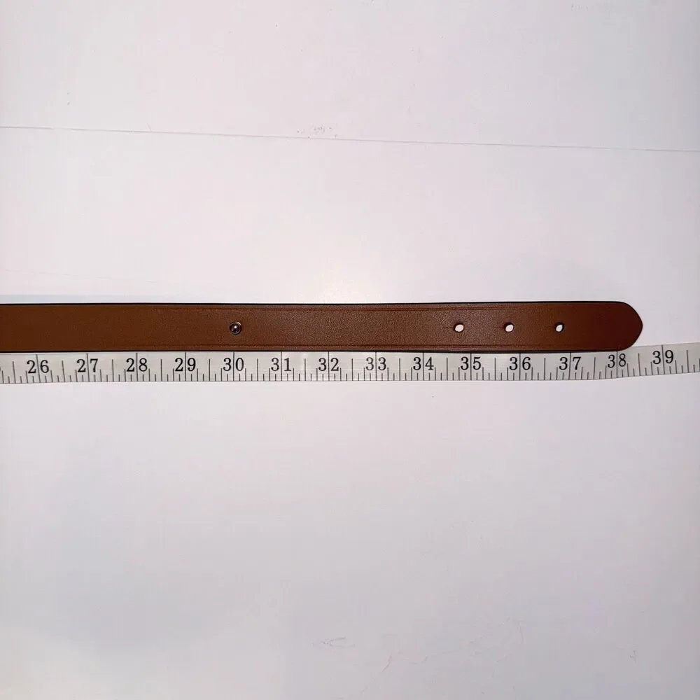 NWOT Ralph Lauren Leather Belt Woven 0-Ring Loop and Knot Boho Brown Tan sz M
